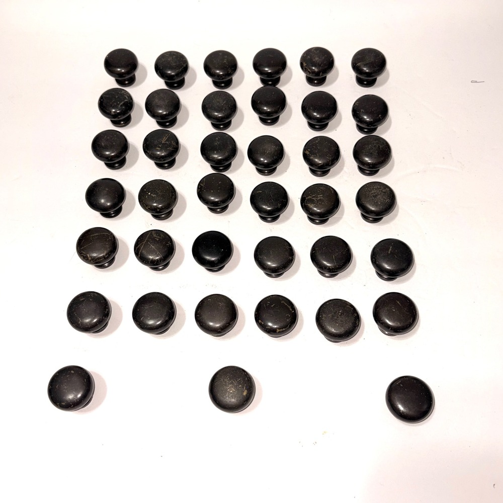 39pc Vintage Oil Rubbed Bronze Mushroom Cabinet Knobs Round Drawer Pulls Lot